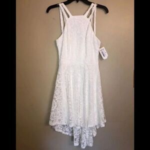 B Darlin White Lace Hi/Lo Dress Size 5/6 NWT